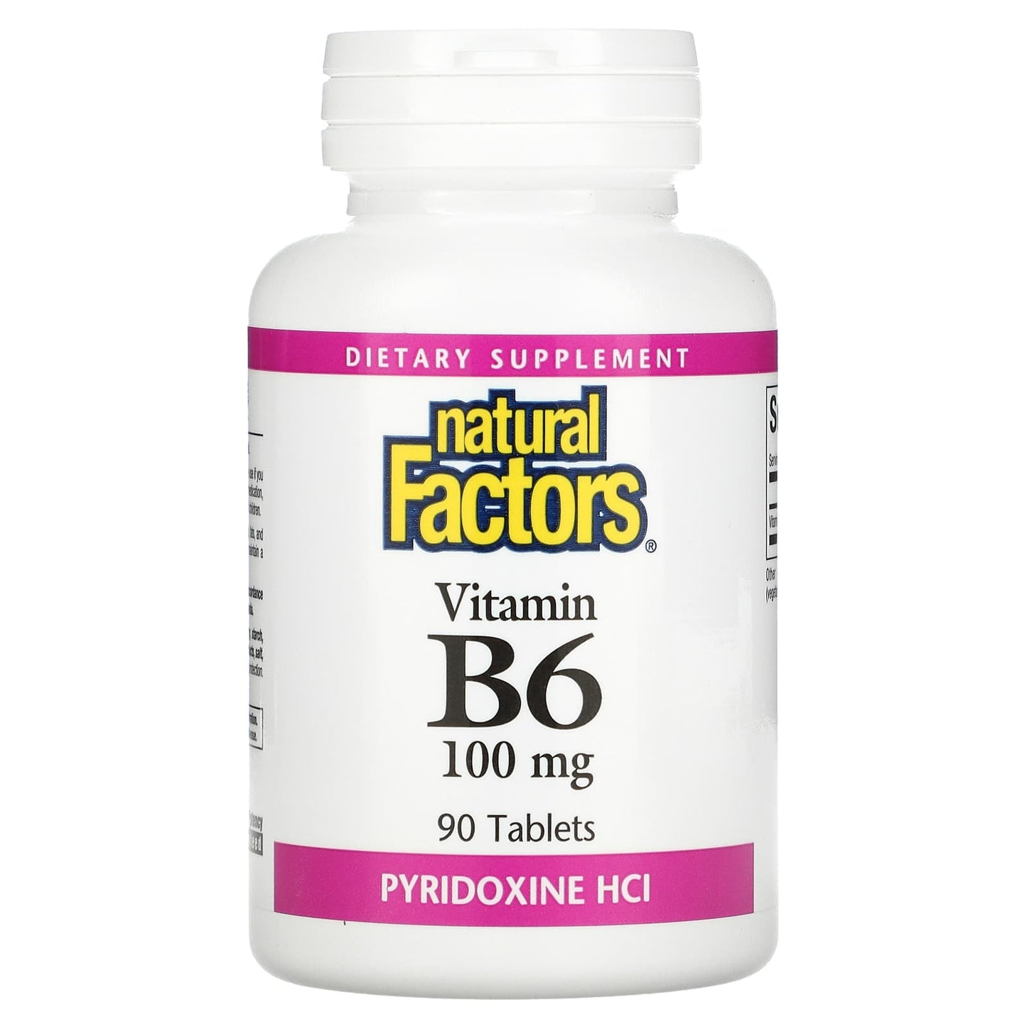 Natural Factors-Vitamin B6-Pyridoxine HCl-100 mg-90 Tablets