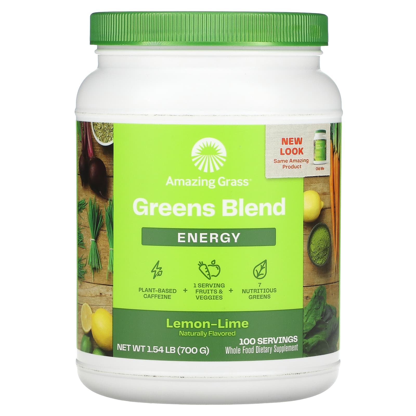 Amazing Grass-Green Blend-Energy-Lemon-Lime-1.54 lb (700 g)