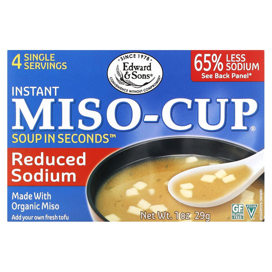 Edward & Sons-Instant Miso-Cup-Reduced Sodium -4 Single Servings-1 oz (29 g)