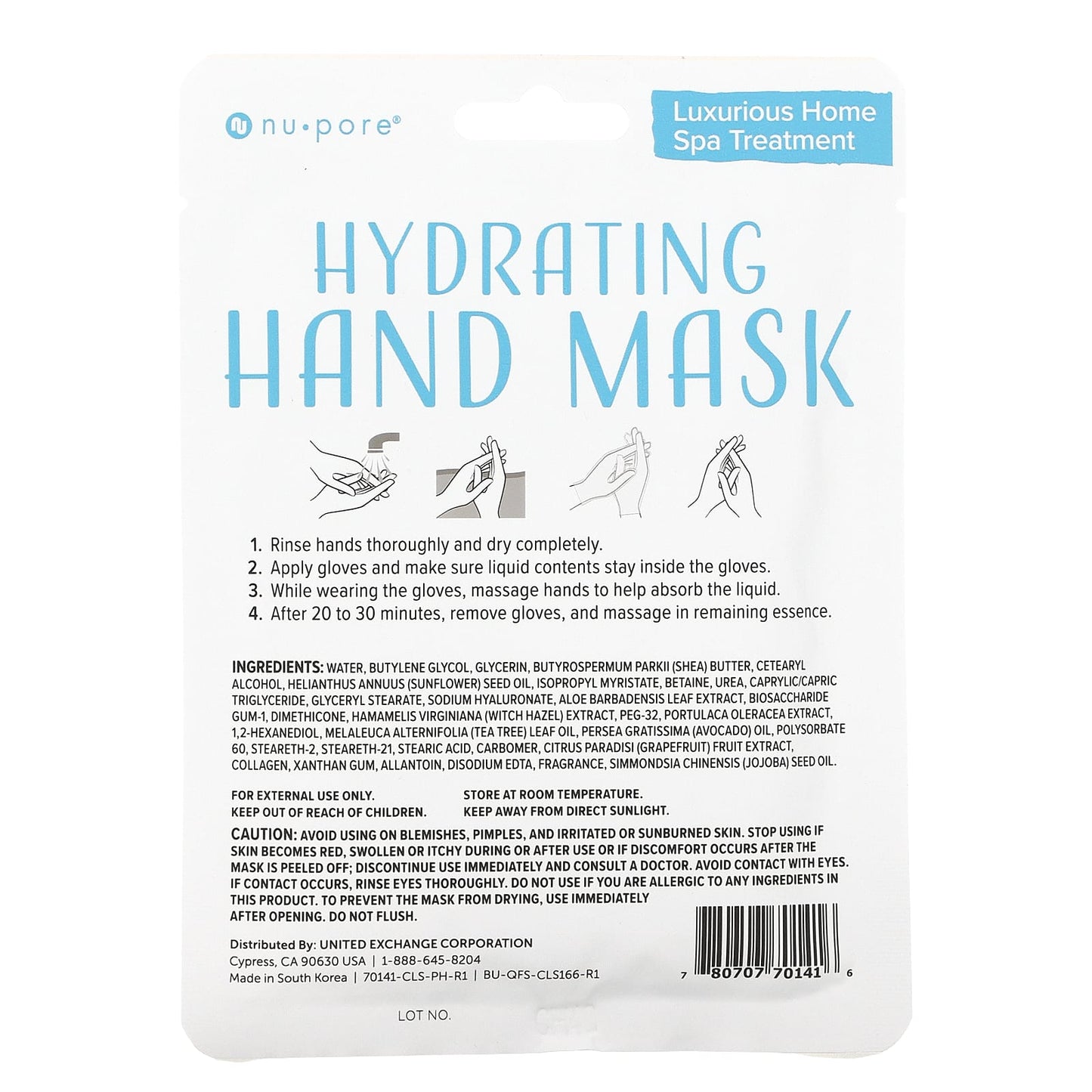 Nu-Pore, Hydrating Hand Mask, 1 Pair