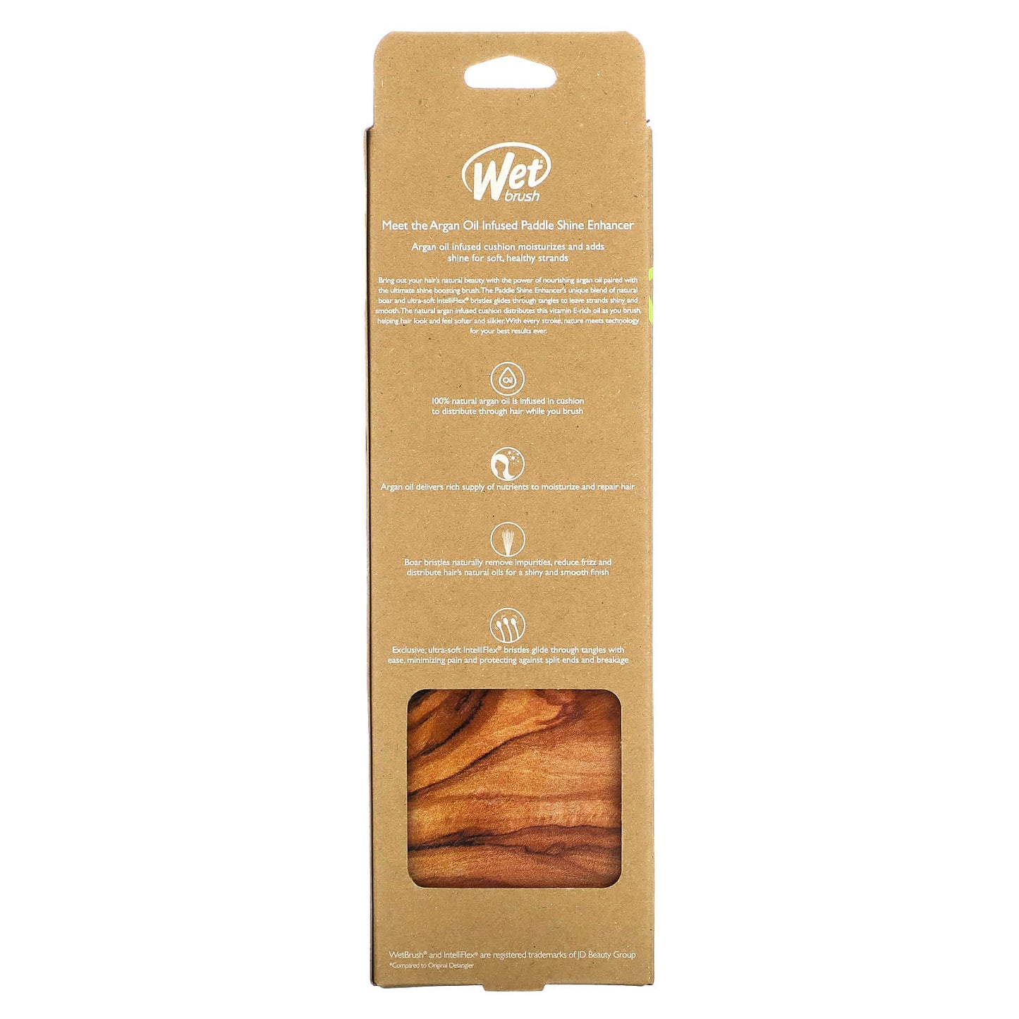 Wet Brush, Argan Oil Infused Paddle Shine Enhancer, 1 Brush