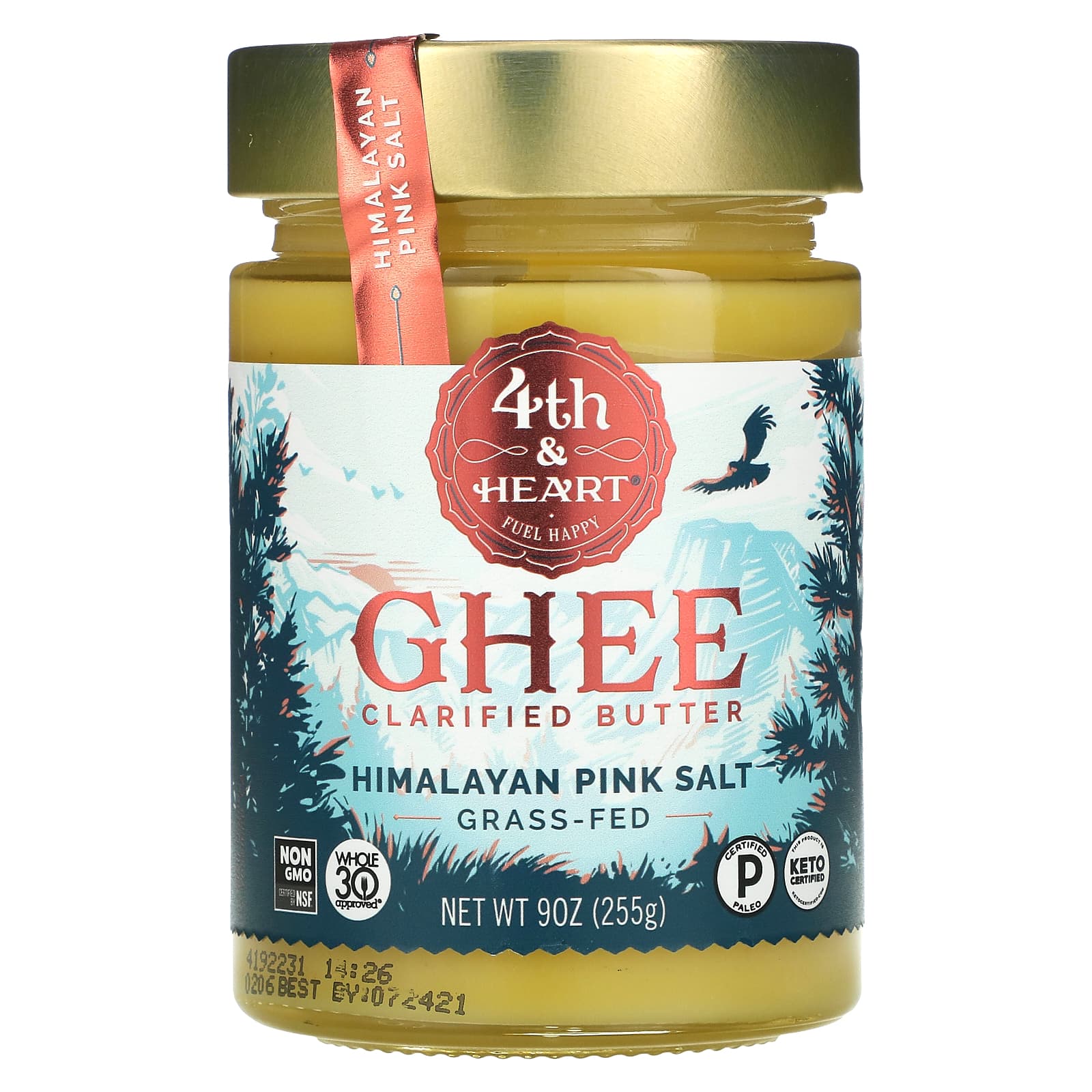 4th & Heart-Ghee Clarified Butter-Grass-Fed-Himalayan Pink Salt-9 oz (225 g)