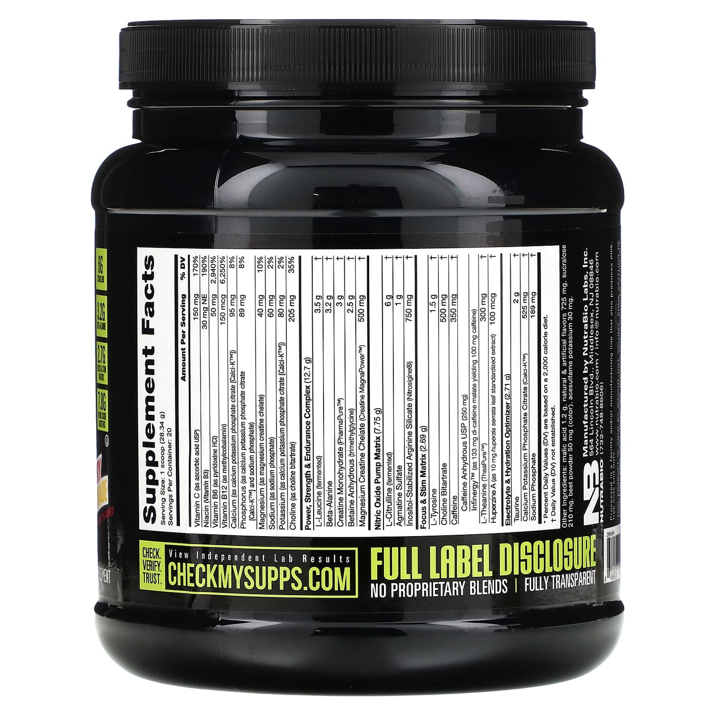 NutraBio, PRE-Workout Performance Igniter, Raspberry Lemonade, 1.25 lb (567 g)