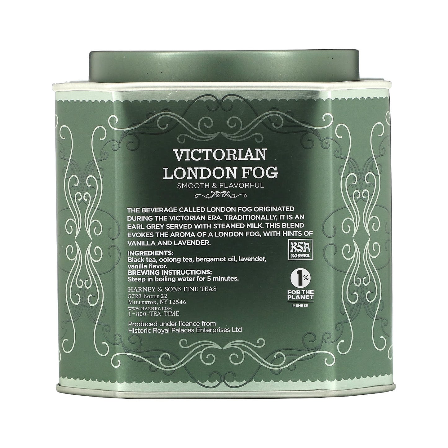 Harney & Sons, Victorian London Fog, Smooth Black Tea With Bright Citrus, Sweet Vanilla & Lavender, 30 Sachets, 2.67 oz (75 g)