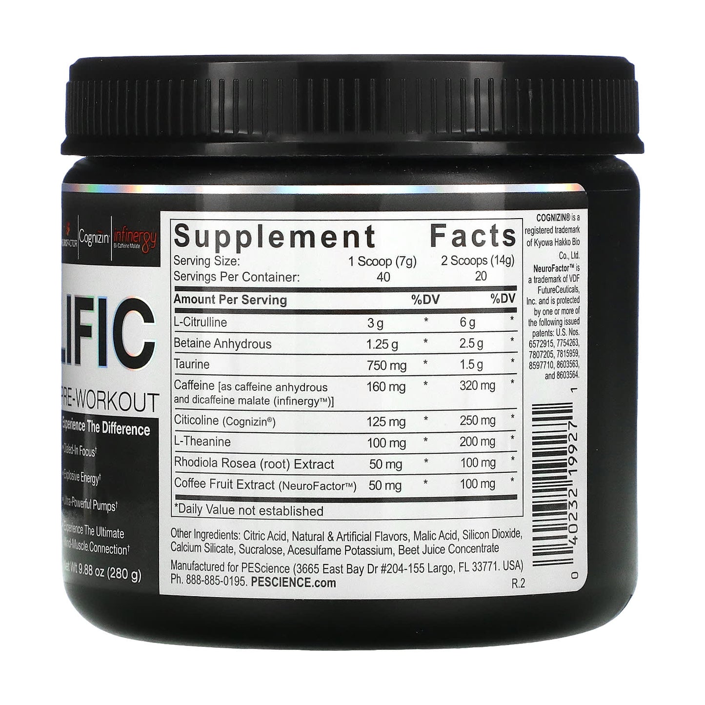 PEScience, Prolific, Pre-Workout, Melon Berry Twist, 9.88 oz (280 g)