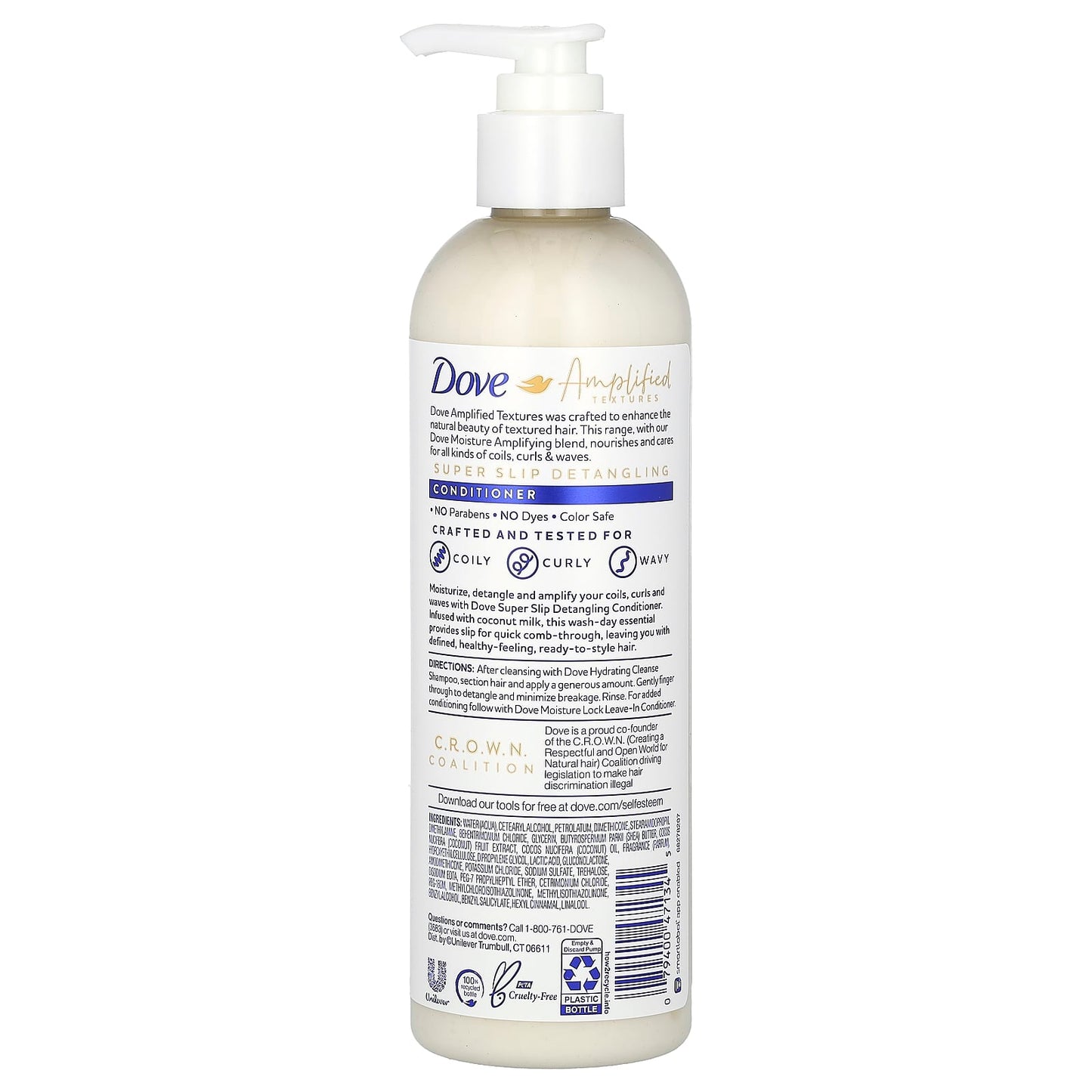 Dove, Amplified Textures, Super Slip Detangling Conditioner, 11.5 fl oz (340 ml)