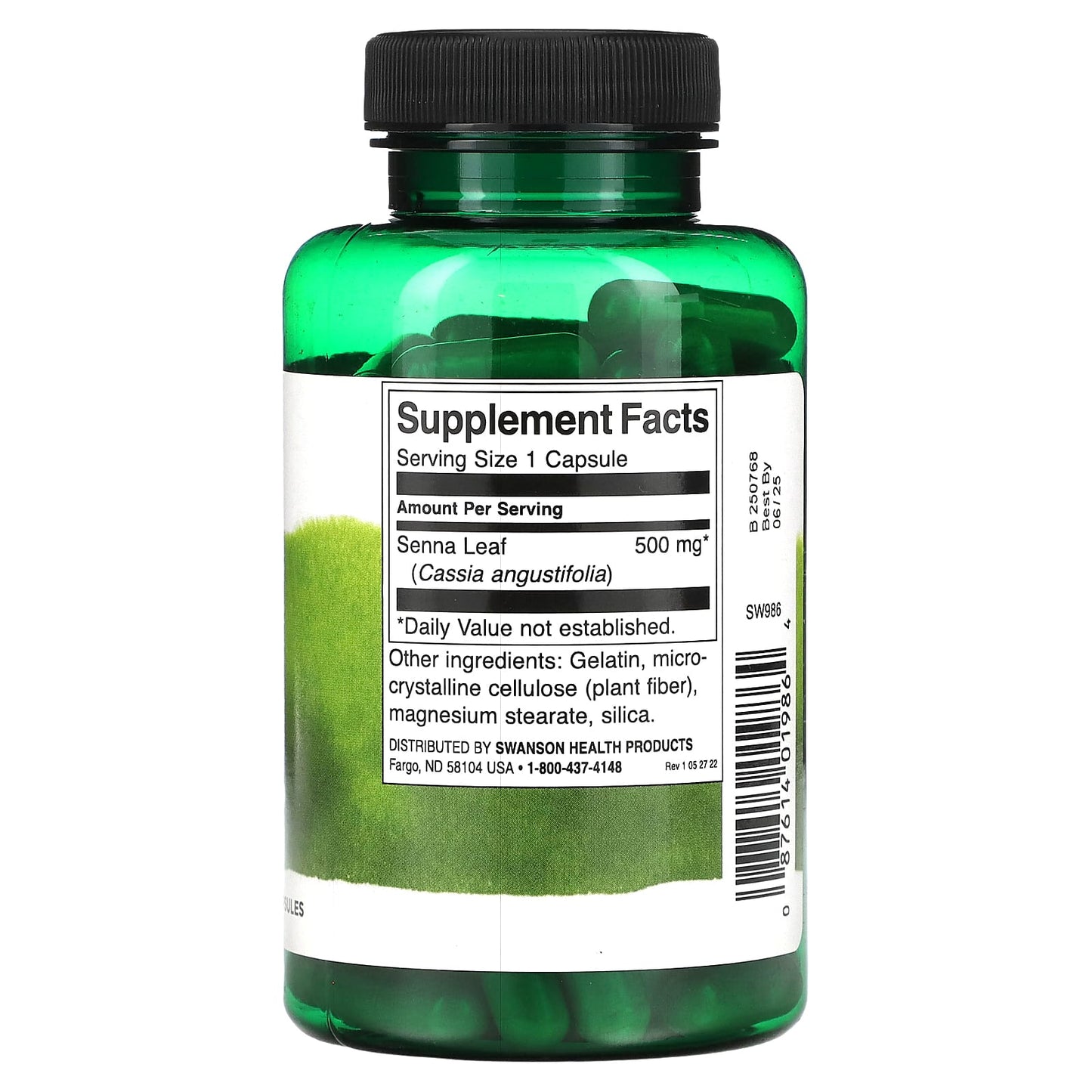 Swanson, Senna Leaf, 500 mg, 100 Capsules