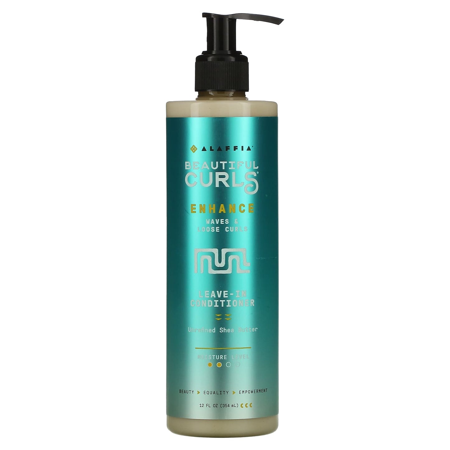 Alaffia-Beautiful Curls-Enhance-Leave-In Conditioner-Waves and Loose Curls-Unrefined Shea Butter-12 fl oz (354 ml)