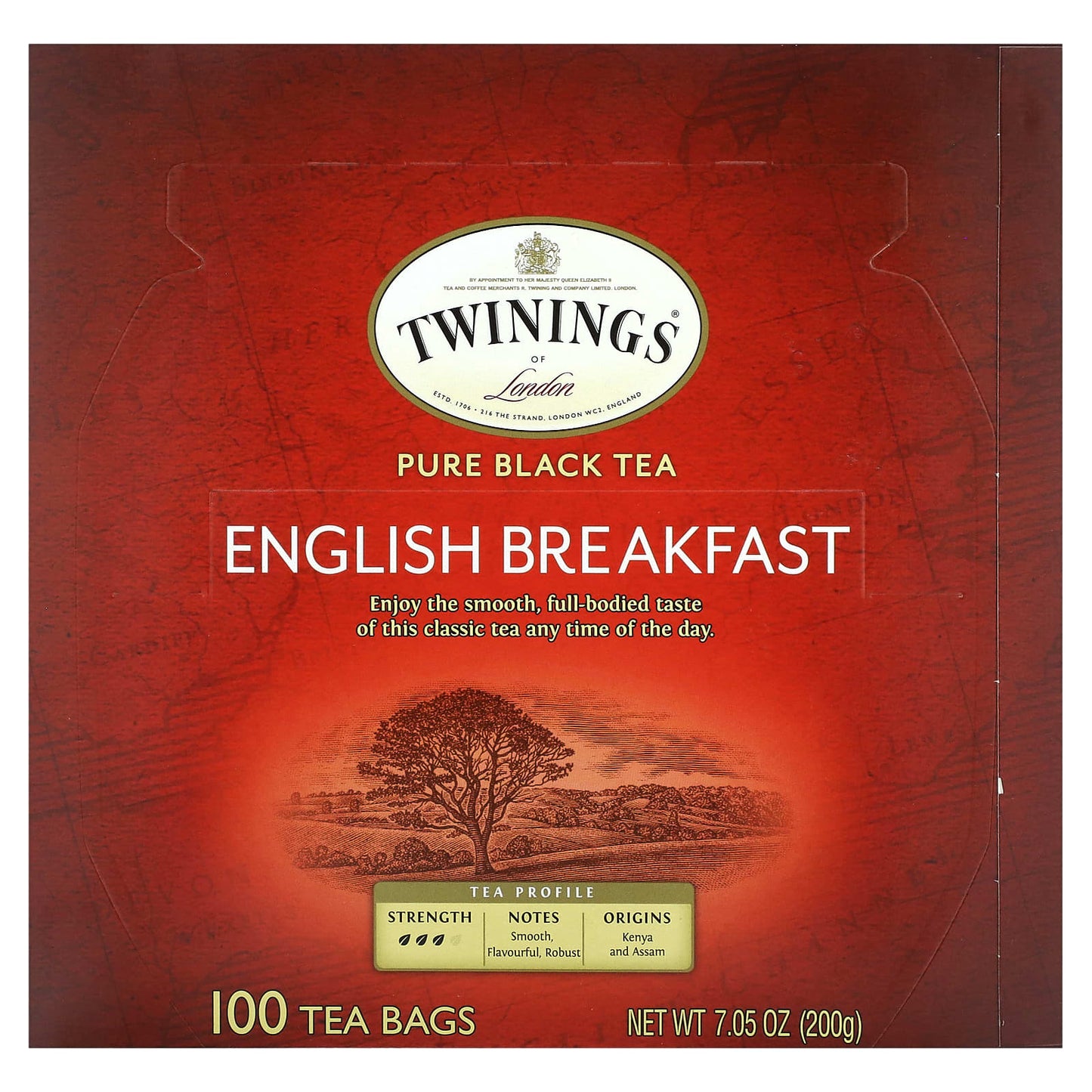 Twinings-Pure Black Tea-English Breakfast-100 Tea Bags-7.05 oz (200 g)