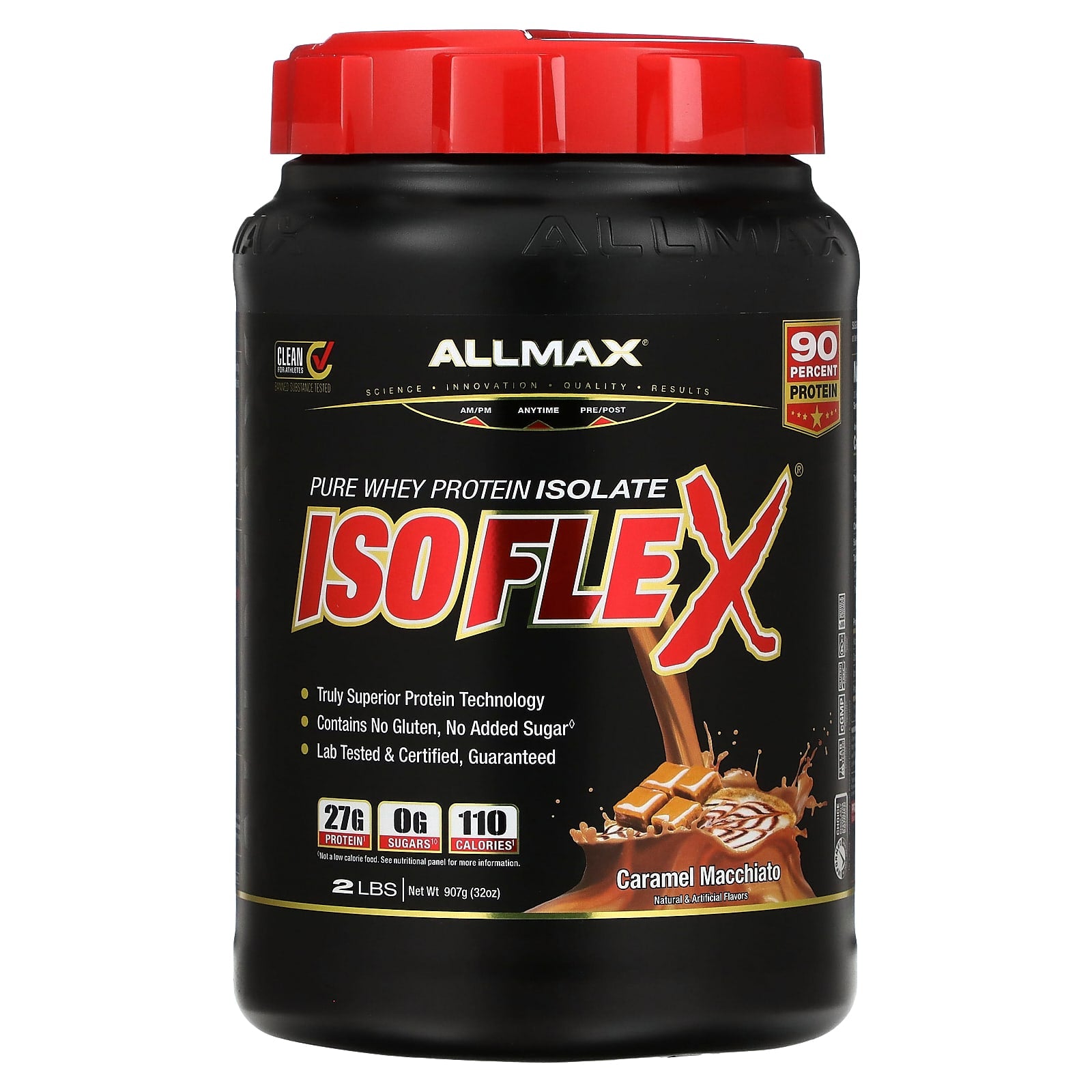 ALLMAX-Isoflex-100% Pure Whey Protein Isolate-Caramel Macchiato-2 lbs (907 g)