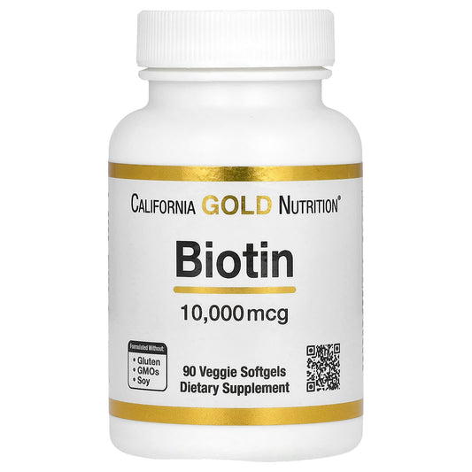 California Gold Nutrition-Biotin-10,000 mcg-90 Softgels