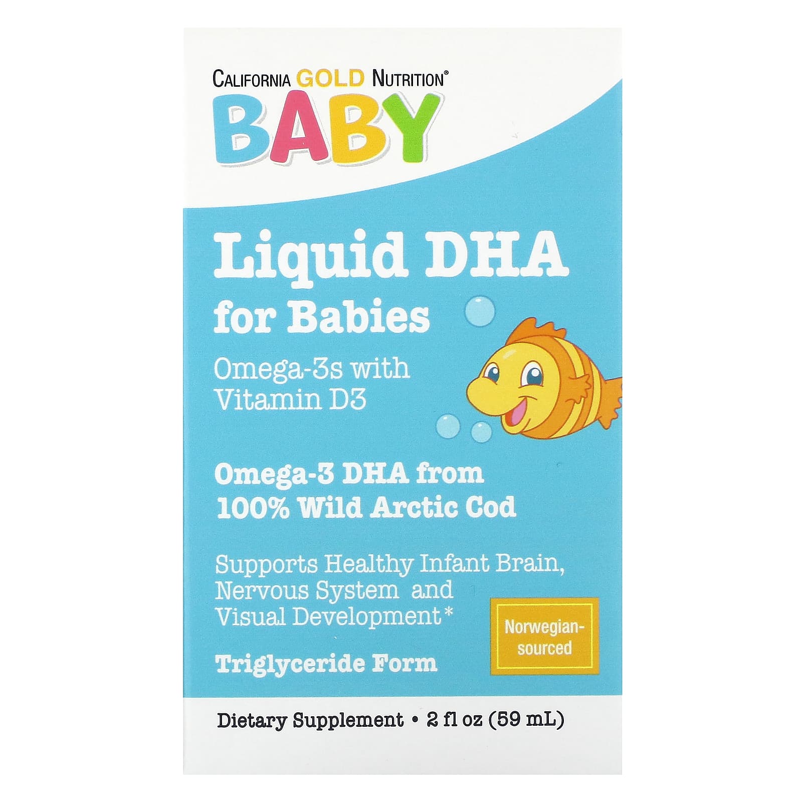 California Gold Nutrition-Baby's DHA-Omega-3s with Vitamin D3-1,050 mg-2 fl oz (59 ml)