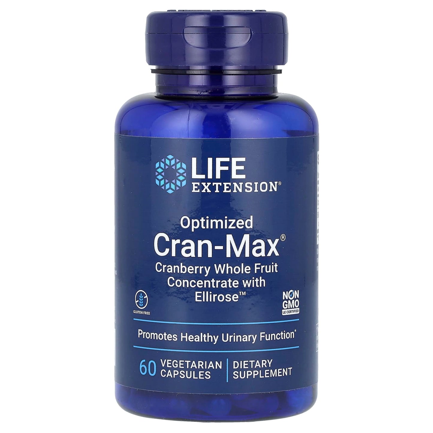 Life Extension-Optimized Cran-Max-Cranberry Whole Fruit Concentrate With Ellirose-60 Vegetarian Capsules