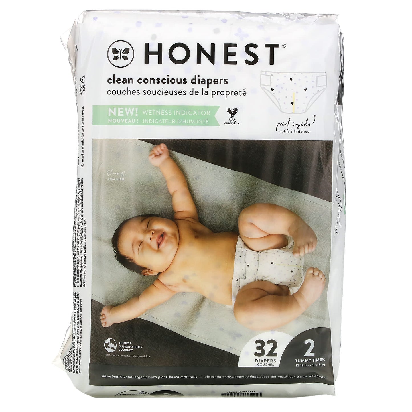 The Honest Company-Honest Diapers-Size 2-12-18 lbs-32 Diapers