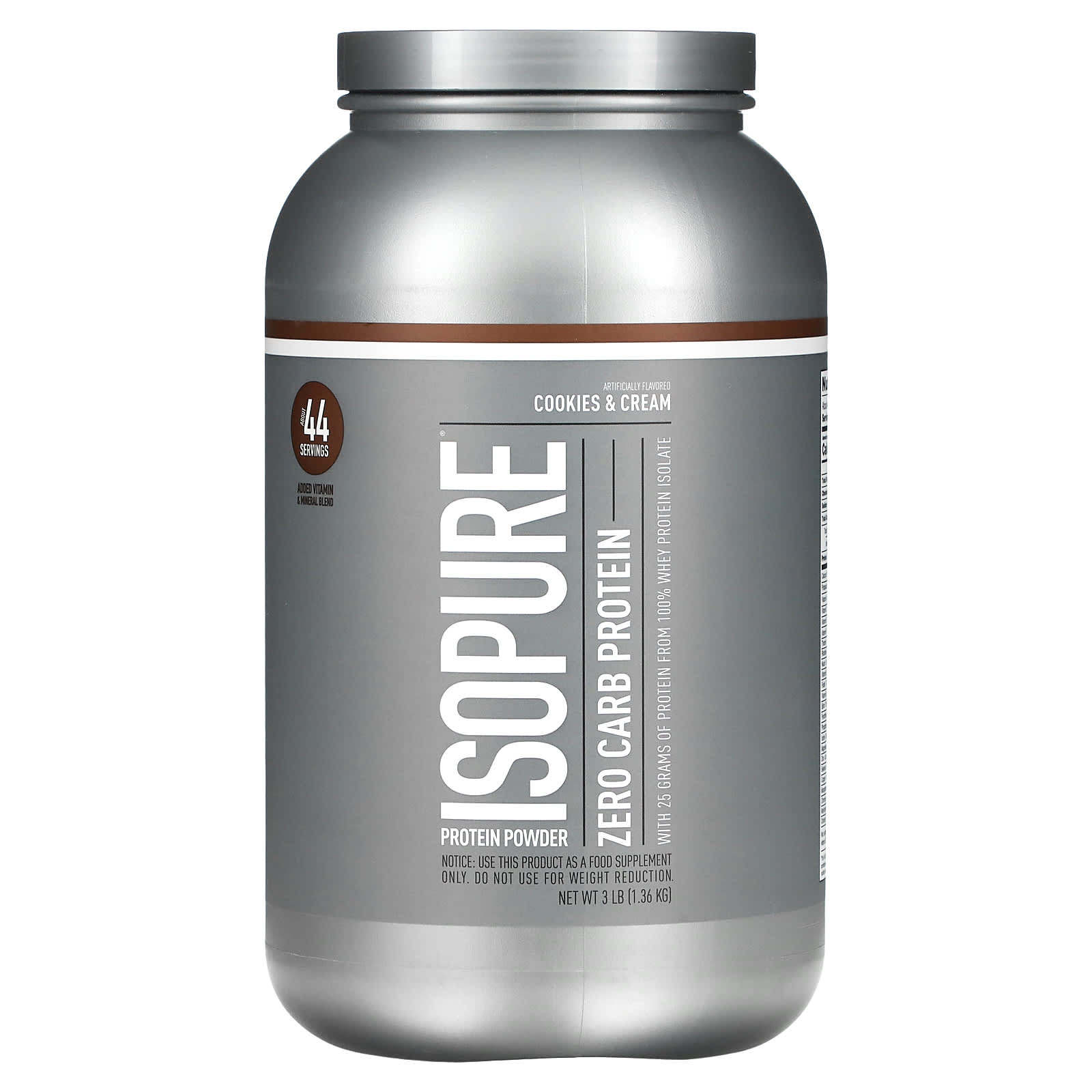 Isopure-Zero Carb-Protein Powder-Cookies & Cream-3 lb (1.36 kg)