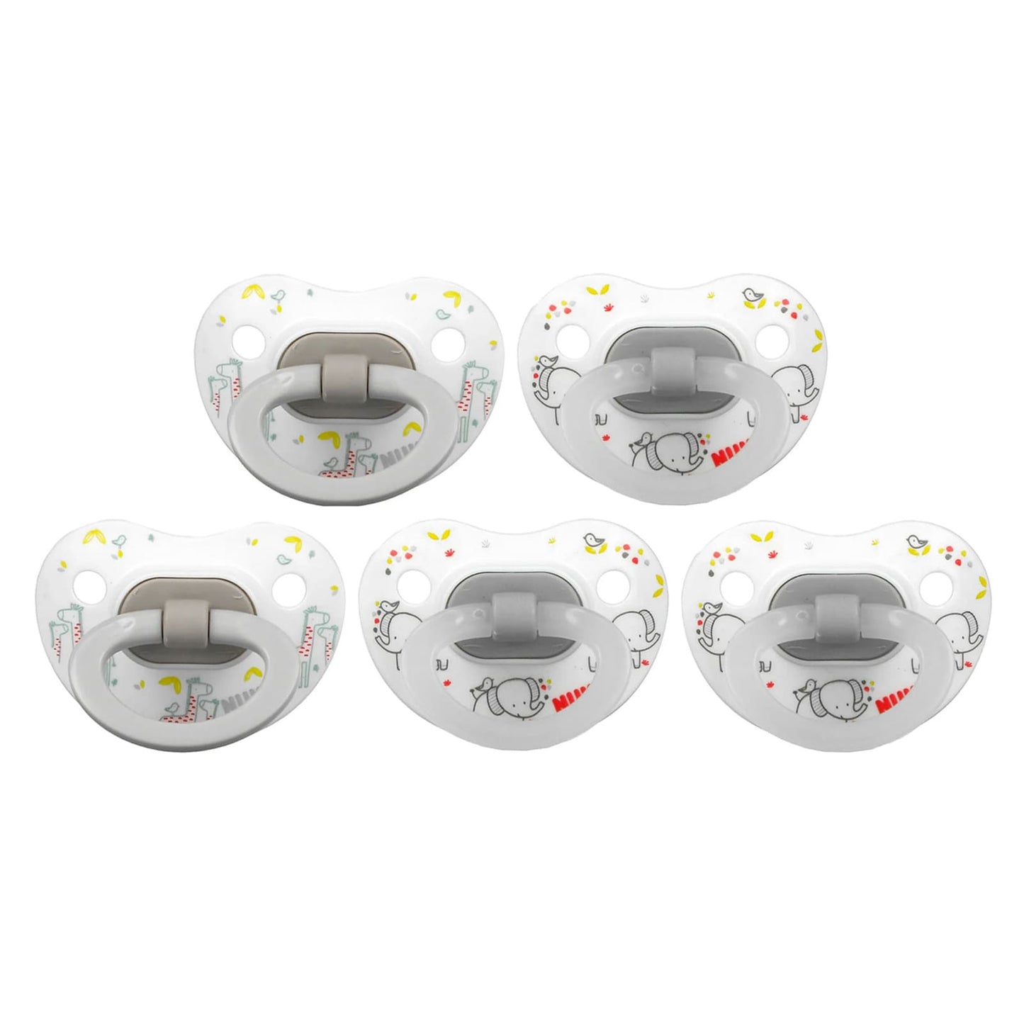 NUK, Orthodontic Pacifier Value Pack, 0-6 Months, Animals, 5 Pack