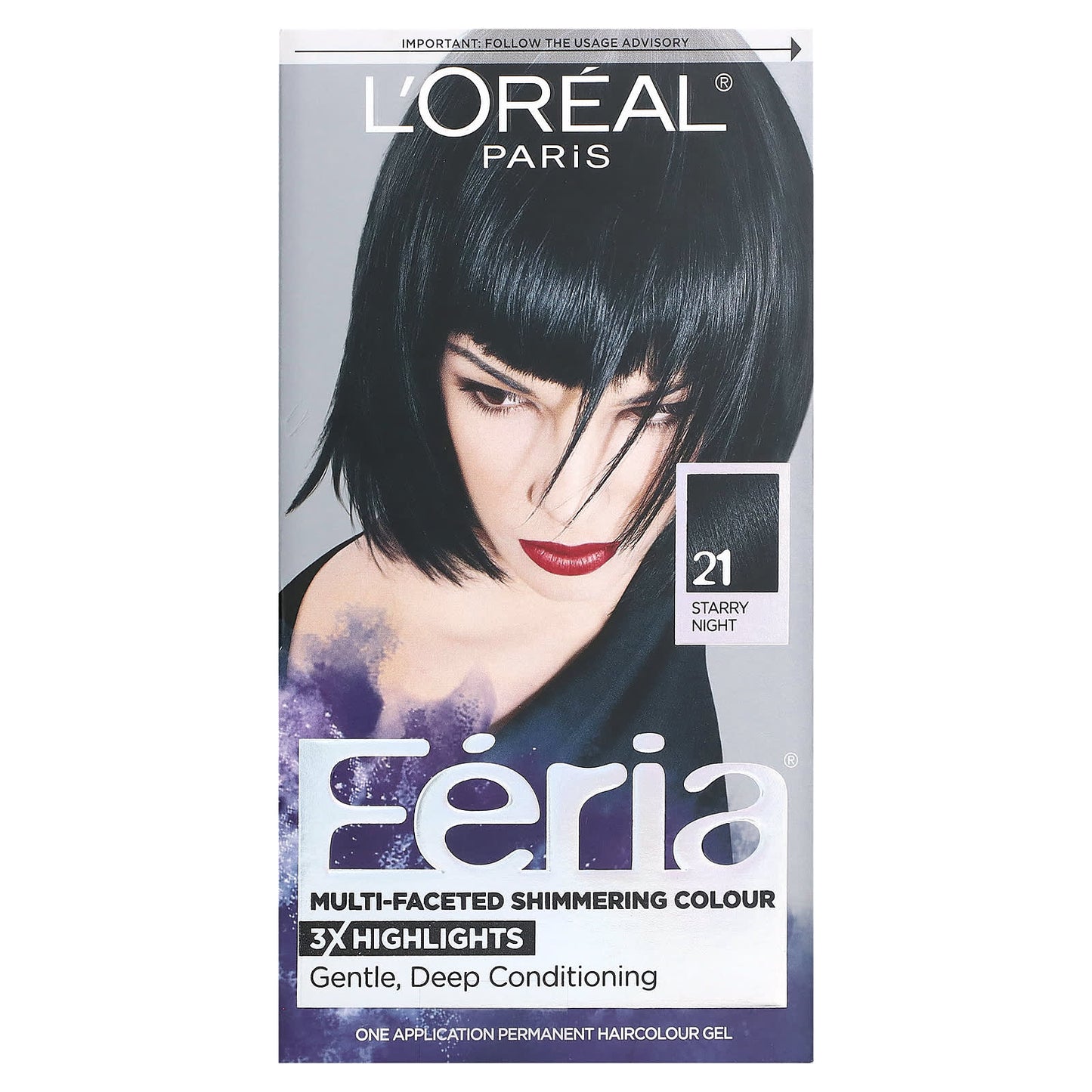 L'Oréal-Feria-Multi-Faceted Shimmering Colour- 21 Starry Night-1 Application