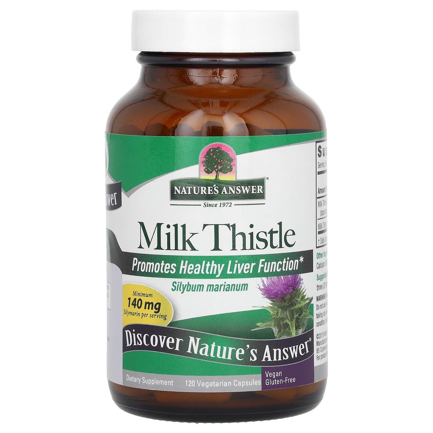 Nature's Answer, Milk Thistle, 140 mg, 120 Vegetarian Capsules