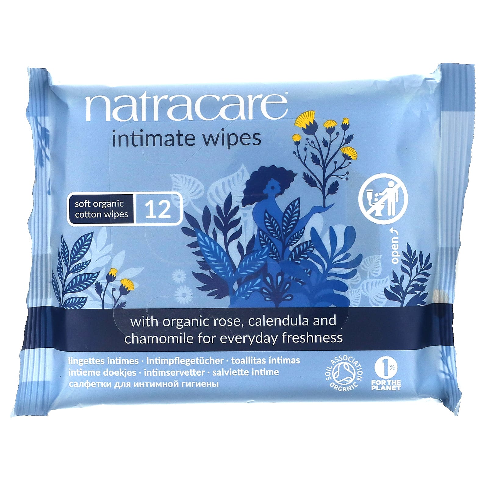 Natracare-Soft Organic Cotton Intimate Wipes-12 Wipes