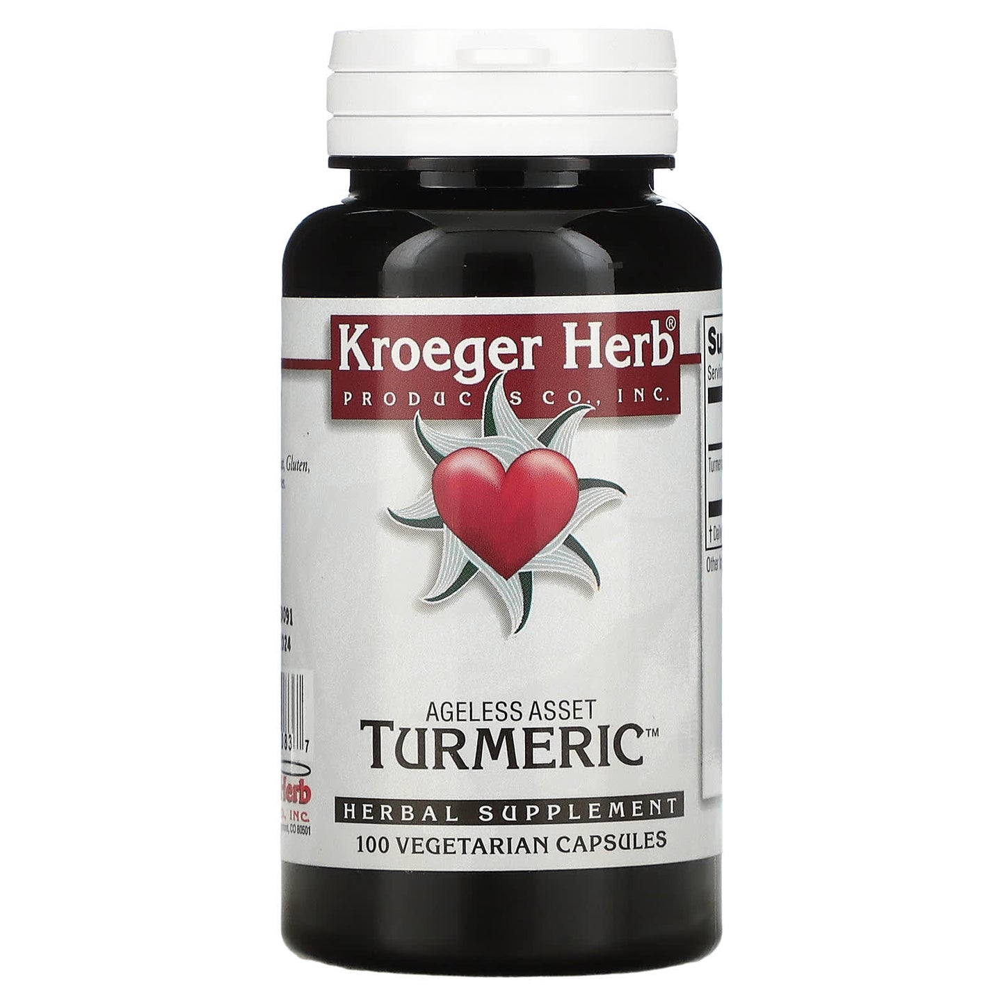 Kroeger Herb Co-Turmeric-100 Vegetarian Capsules