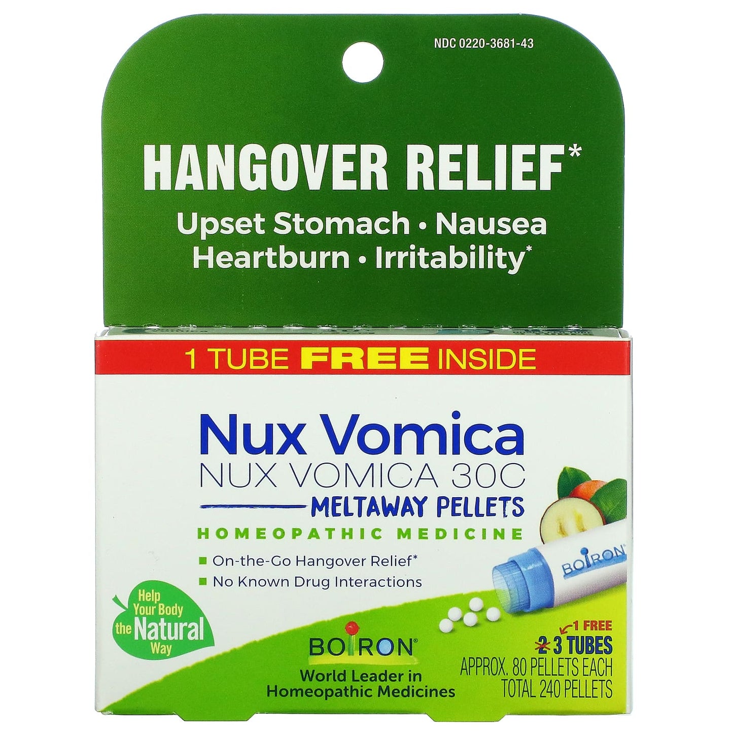 Boiron-Nux Vomica 30C-3 Tubes-Approx 80 Pellets Each