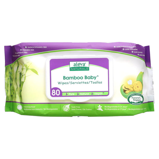 Aleva Naturals-Bamboo Baby Wipes-80 Wipes