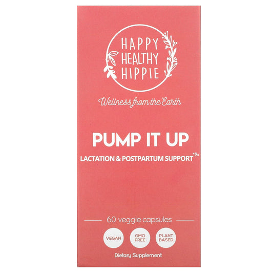 Happy Healthy Hippie-Pump It Up-Lactation & Postpartum Support-60 Veggie Capsules