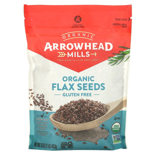 Arrowhead Mills-Organic Flax Seeds-Gluten Free-1 lb (453 g)