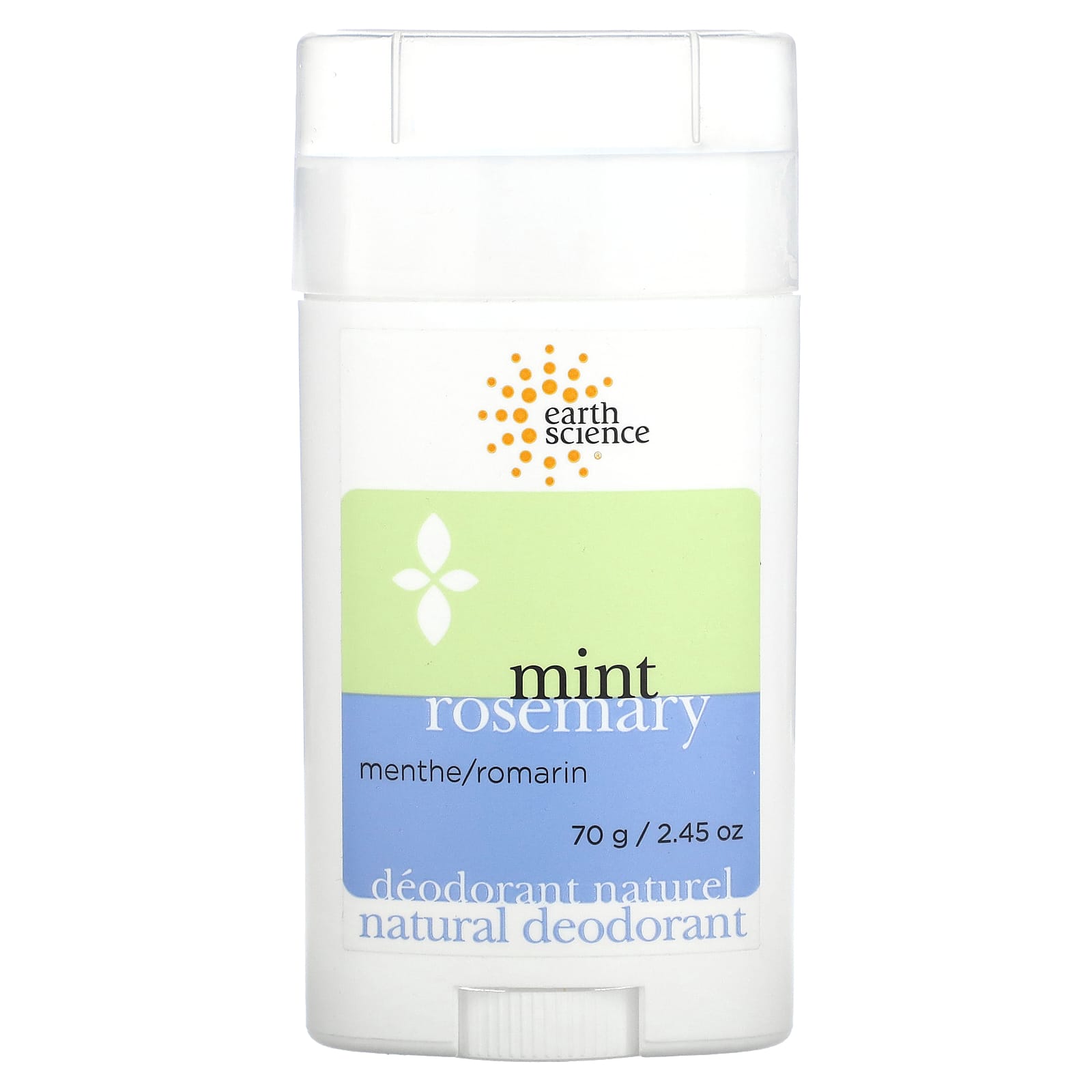 Earth Science-Natural Deodorant-Mint Rosemary-2.45 oz (70 g)