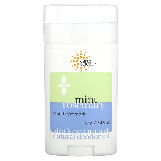 Earth Science-Natural Deodorant-Mint Rosemary-2.45 oz (70 g)