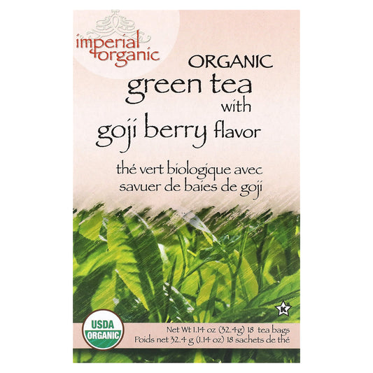 Uncle Lee's Tea-Imperial Organic-Green Tea with Goji Berry-18 Tea Bags-1.14 oz (32.4 g)