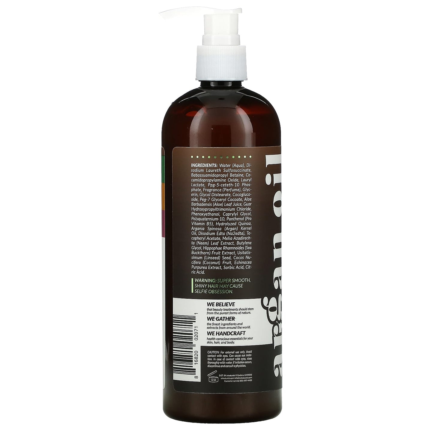 artnaturals, Argan Oil & Aloe Shampoo, For Dry, Damaged, Brittle Hair, 16 fl oz (473 ml)