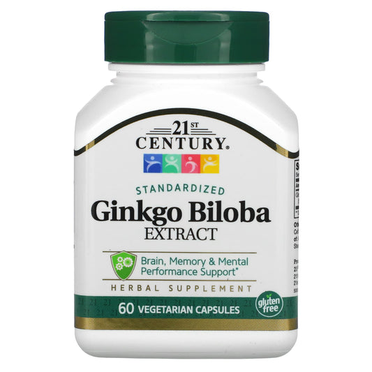 21st Century-Ginkgo Biloba Extract-Standardized-60 Vegetarian Capsules