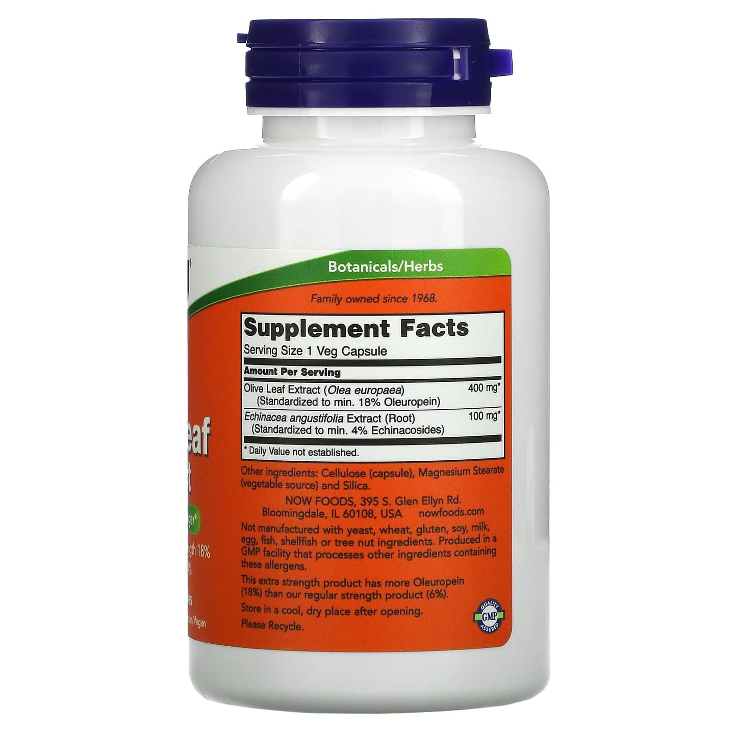 NOW Foods, Olive Leaf Extract, 100 Veg Capsules