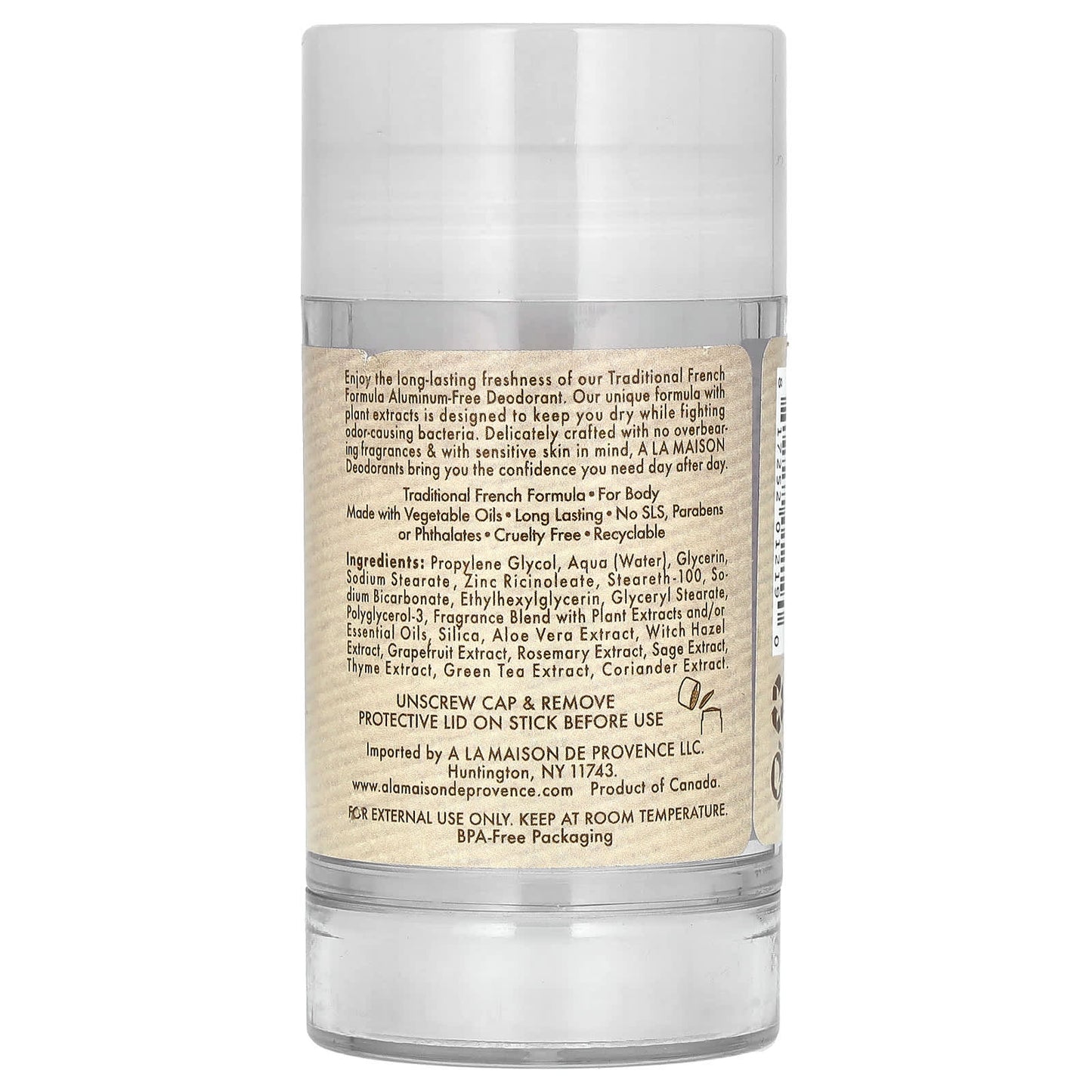 A La Maison de Provence, Deodorant, Honeysuckle, 2.4 oz (70 g)