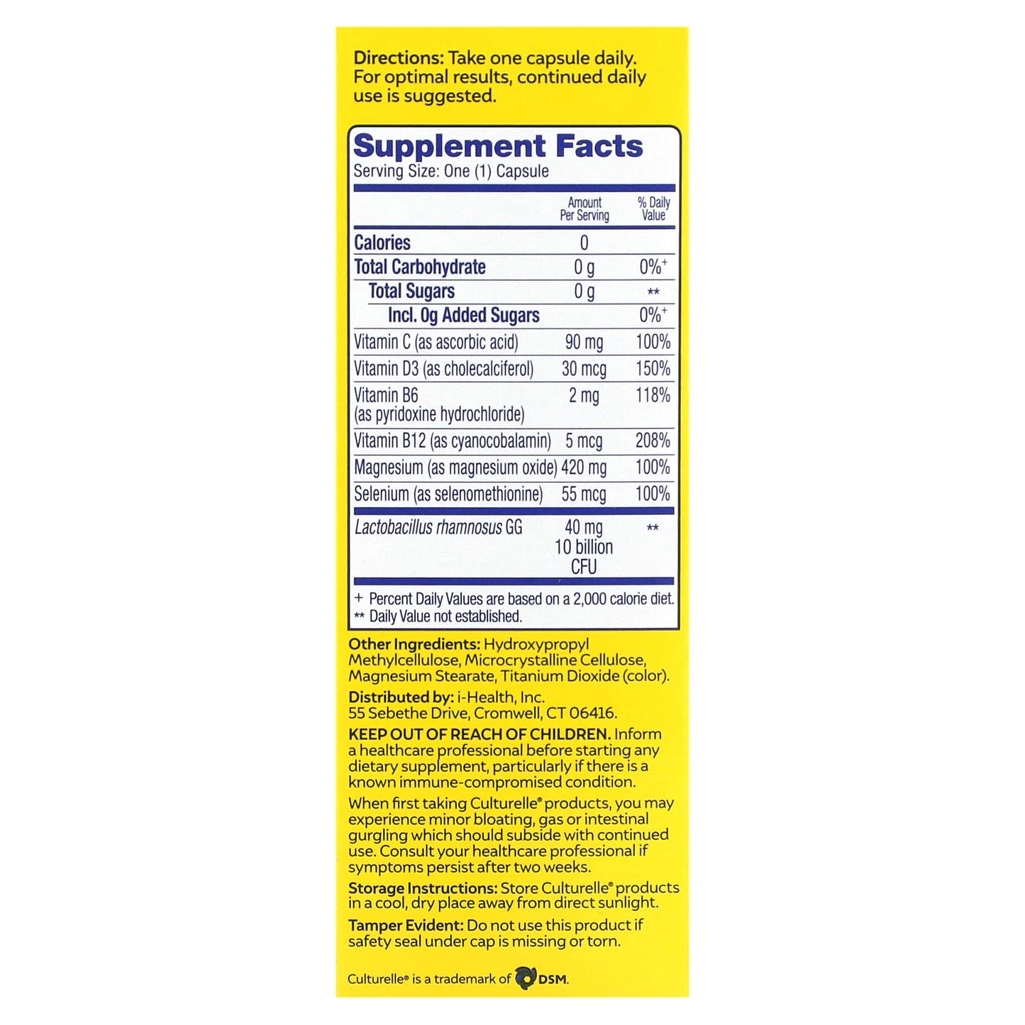 Culturelle, Probiotics, Men's Daily Health, 10 Billion CFUs, 30 Once Daily Capsules