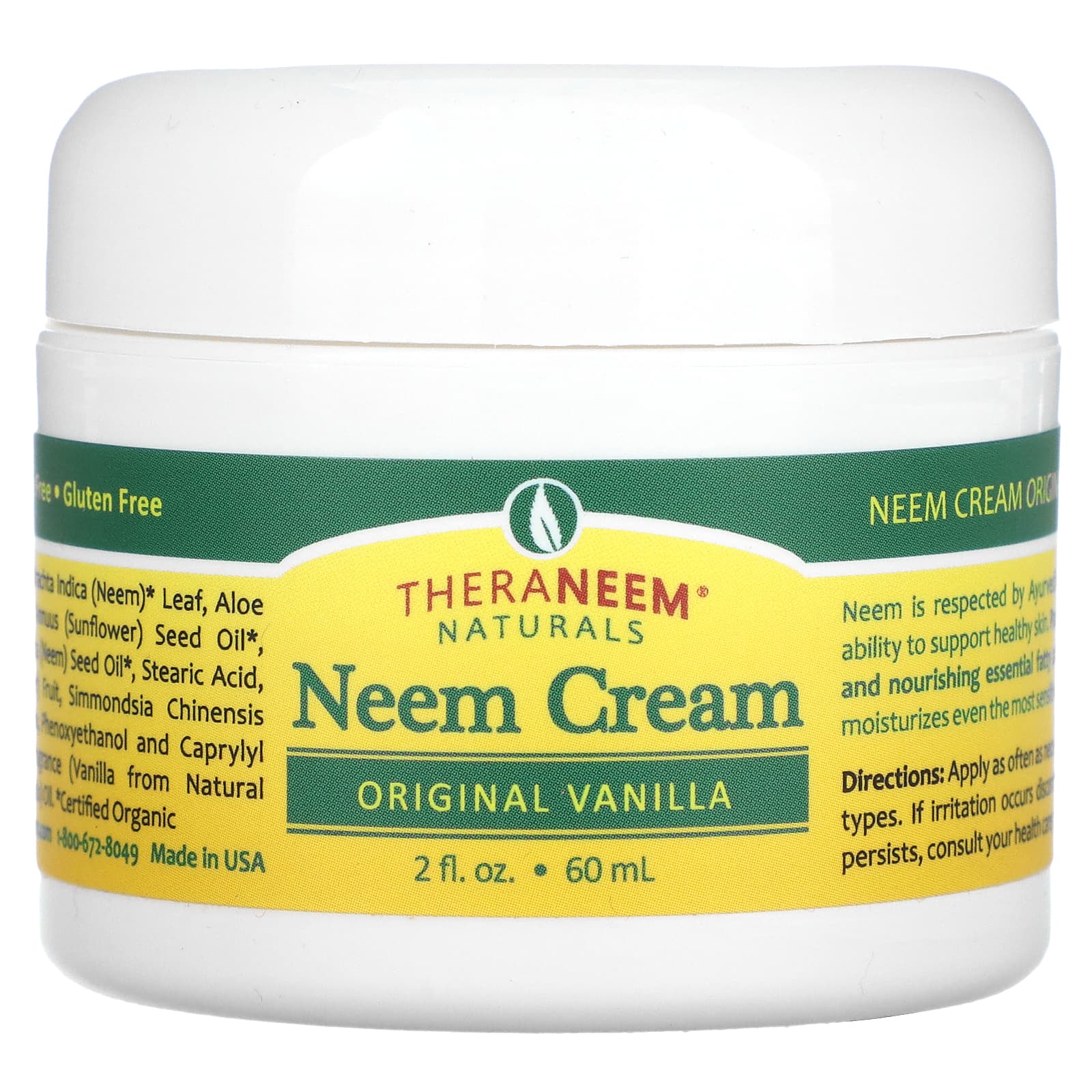 Organix South-TheraNeem Naturals-Neem Cream-Original Vanilla-2 fl oz (60 ml)