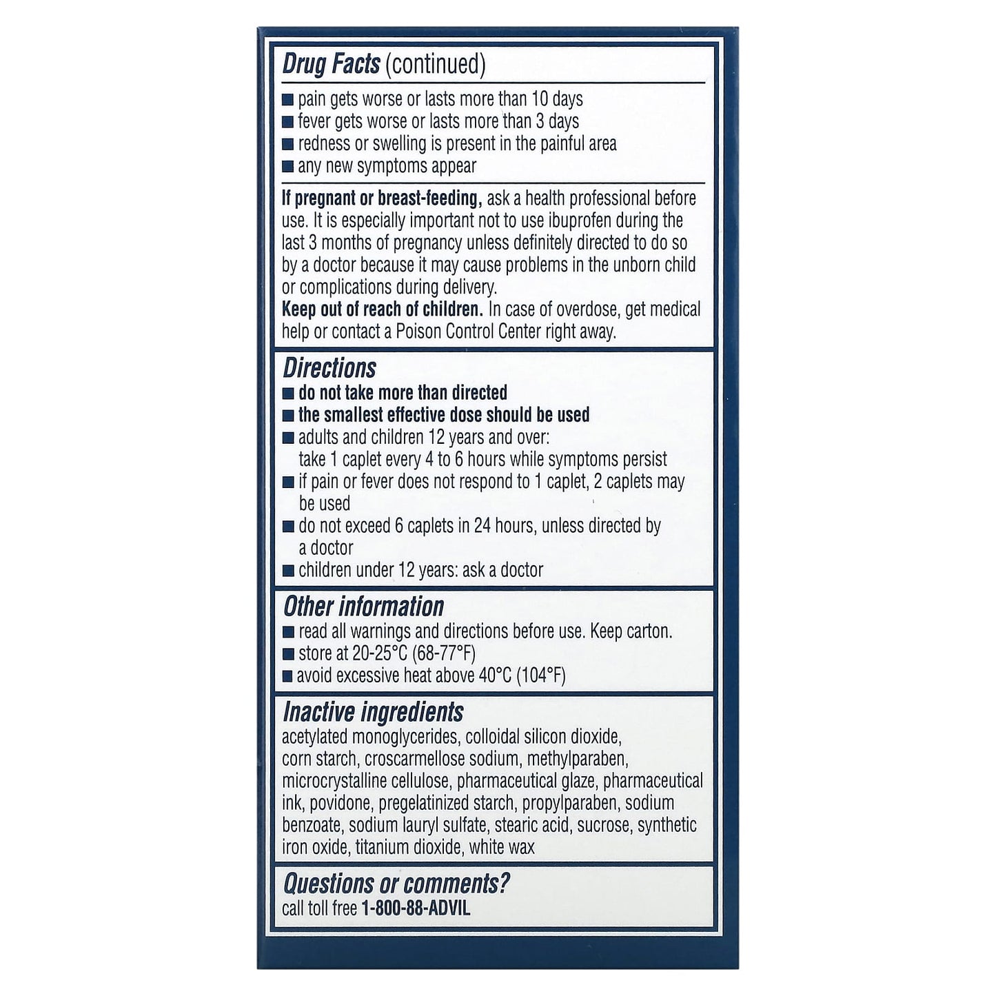 Advil, Ibuprofen Tablets, 200 mg, 100 Coated Caplets