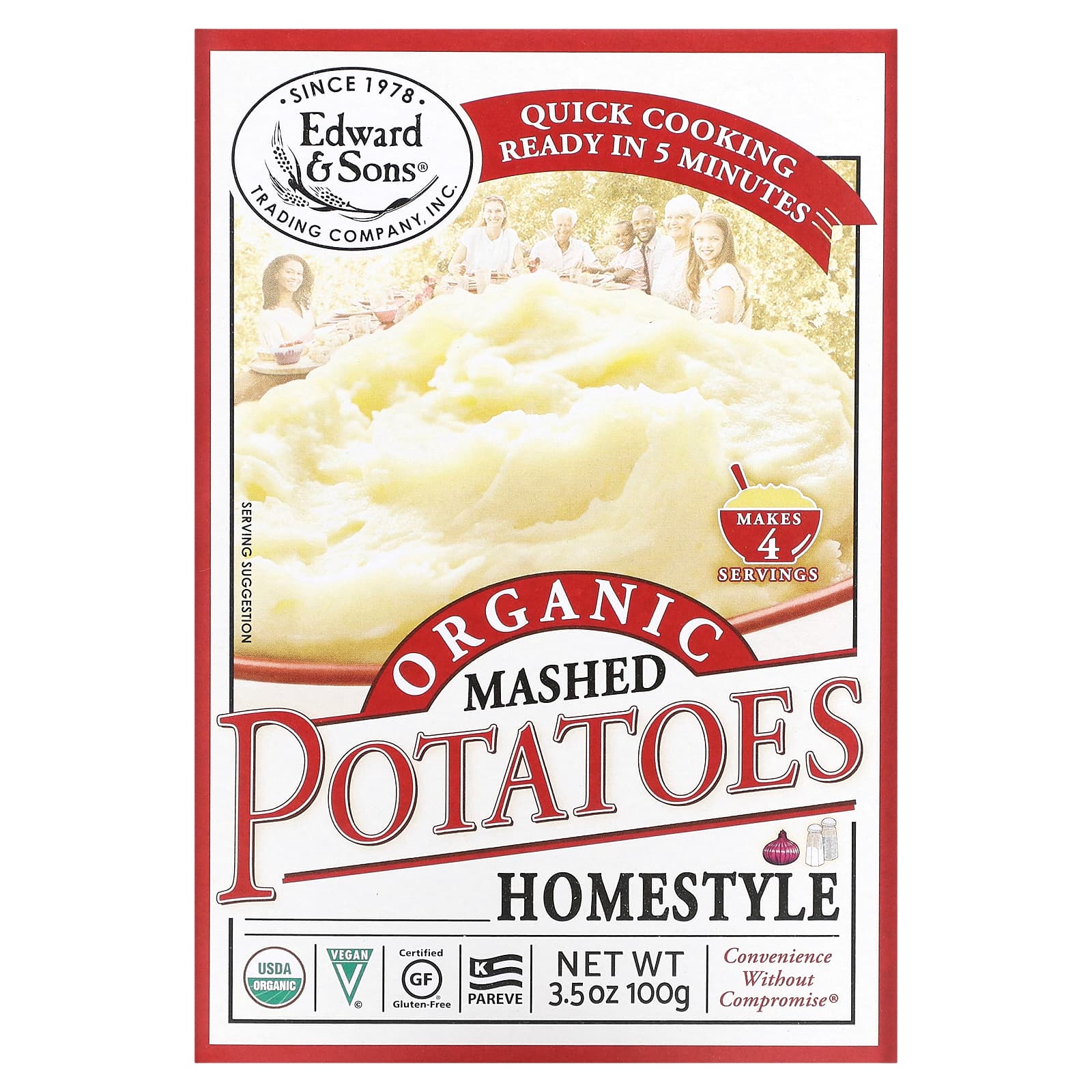 Edward & Sons-Organic Mashed Potatoes-Home Style-3.5 oz (100 g)