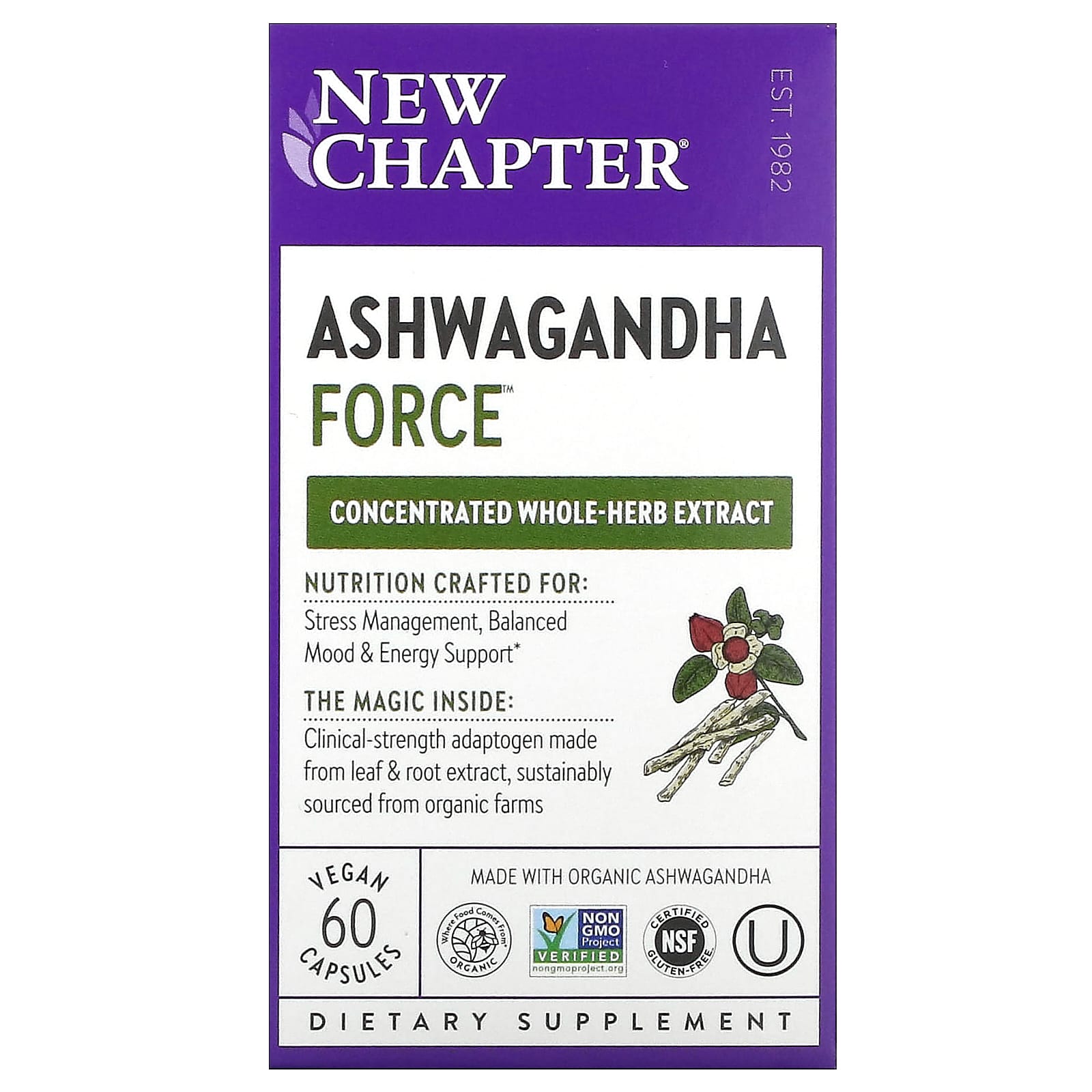 New Chapter-Ashwagandha Force-60 Vegan Capsules