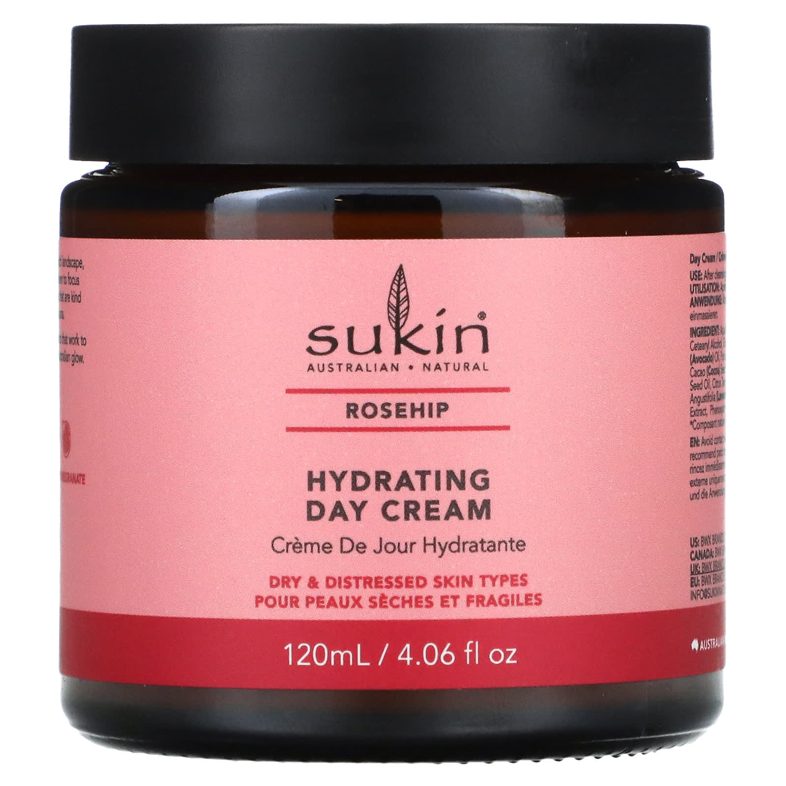 Sukin-Hydrating Day Cream-Rosehip-4.06 fl oz (120 ml)