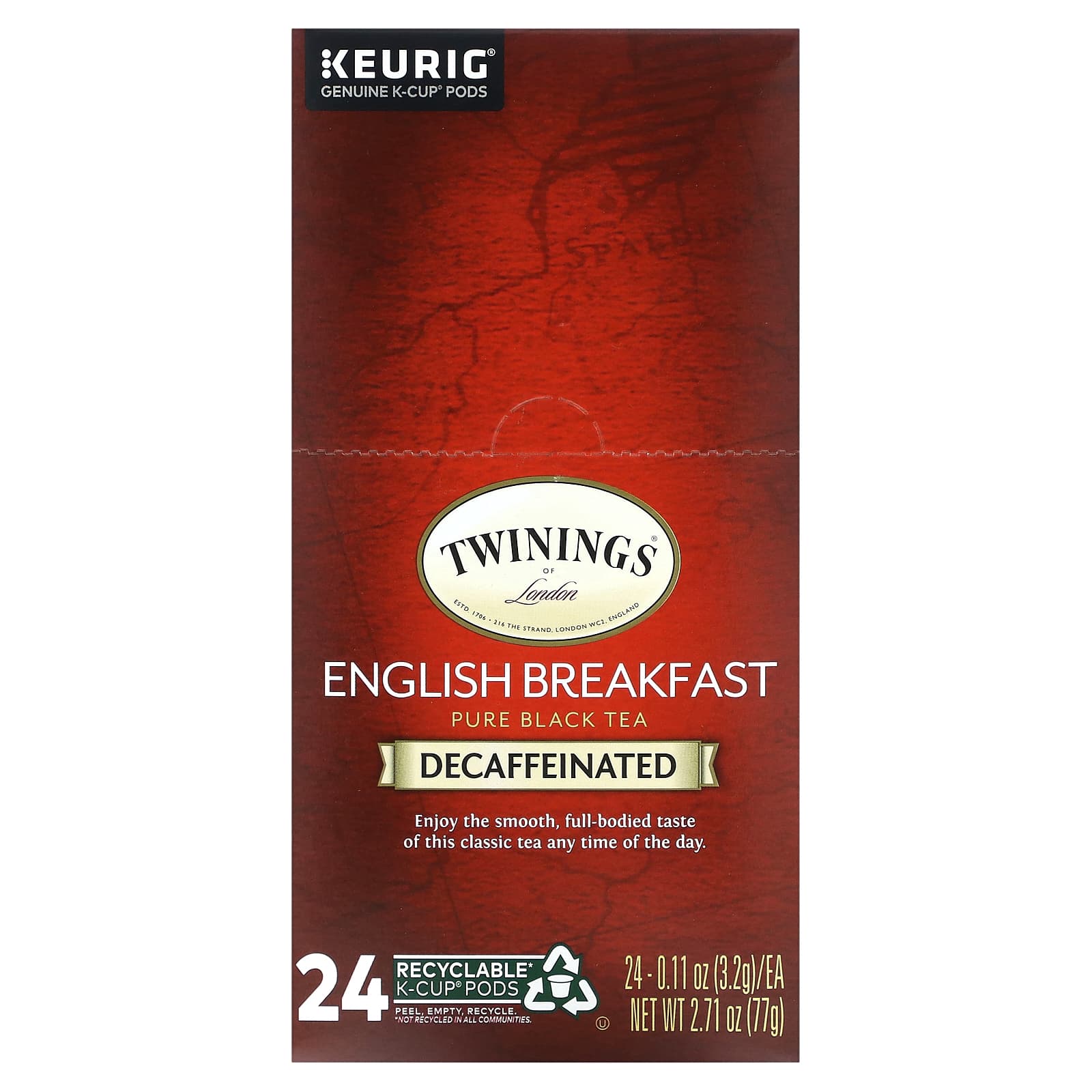 Twinings-Pure Black Tea-English Breakfast-Decaffeinated-24 K-Cup Pods-0.11 oz (3.2 g) Each