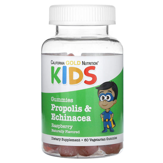 California Gold Nutrition-Propolis & Echinacea For Children-No Gelatin-Natural Raspberry Flavor-60 Vegetarian Gummies