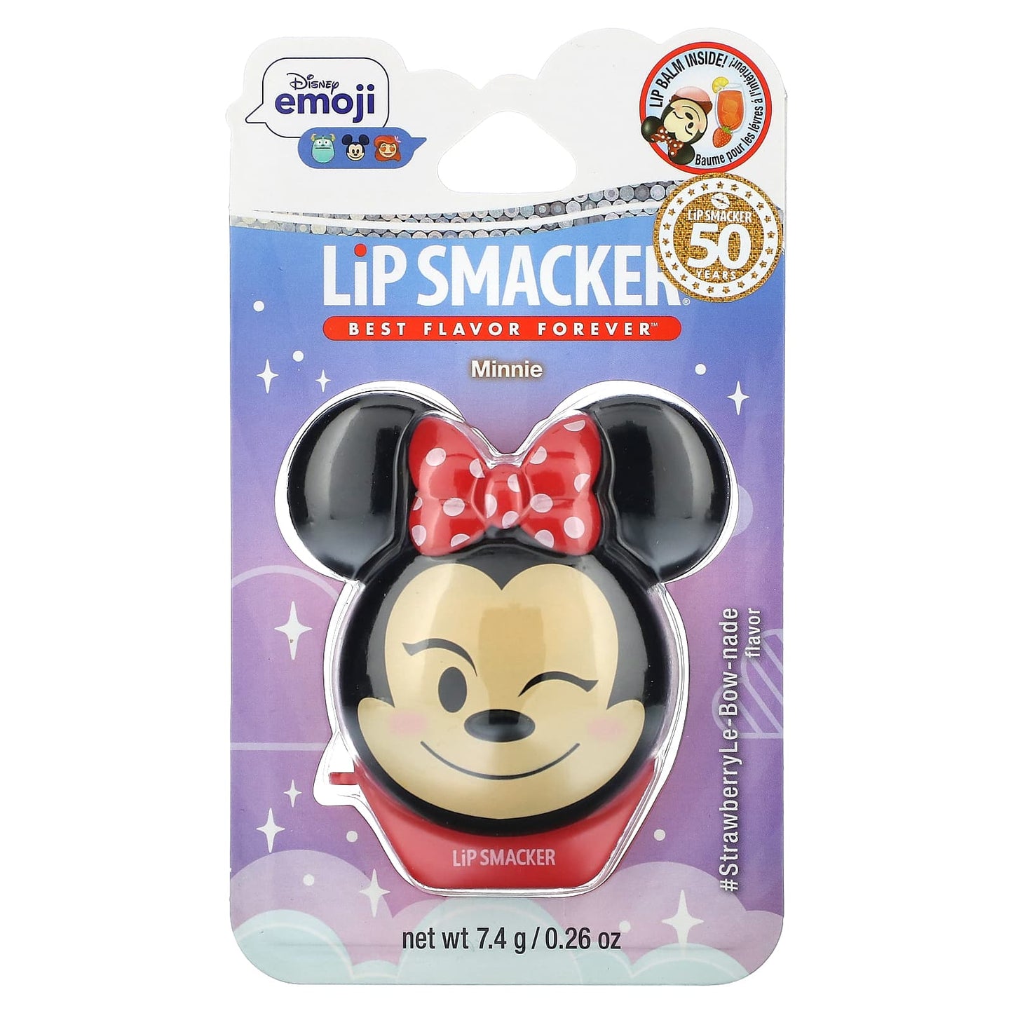 Lip Smacker, Disney Emoji Lip Balm, Minnie, StrawberryLe-Bow-nade, 0.26 oz (7.4 g)