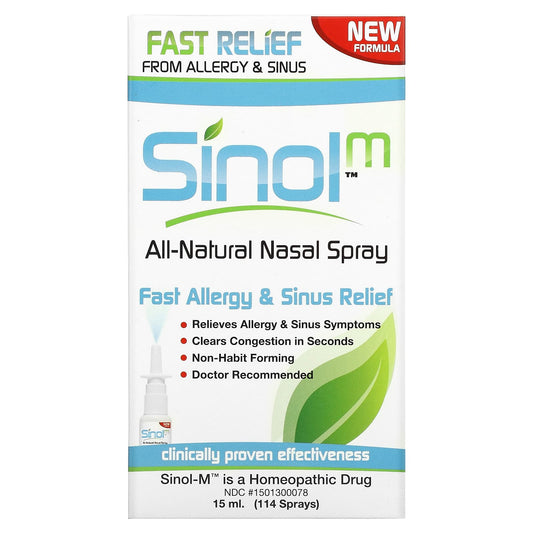 Sinol-SinolM-All-Natural Nasal Spray-Fast Allergy & Sinus Relief-15 ml