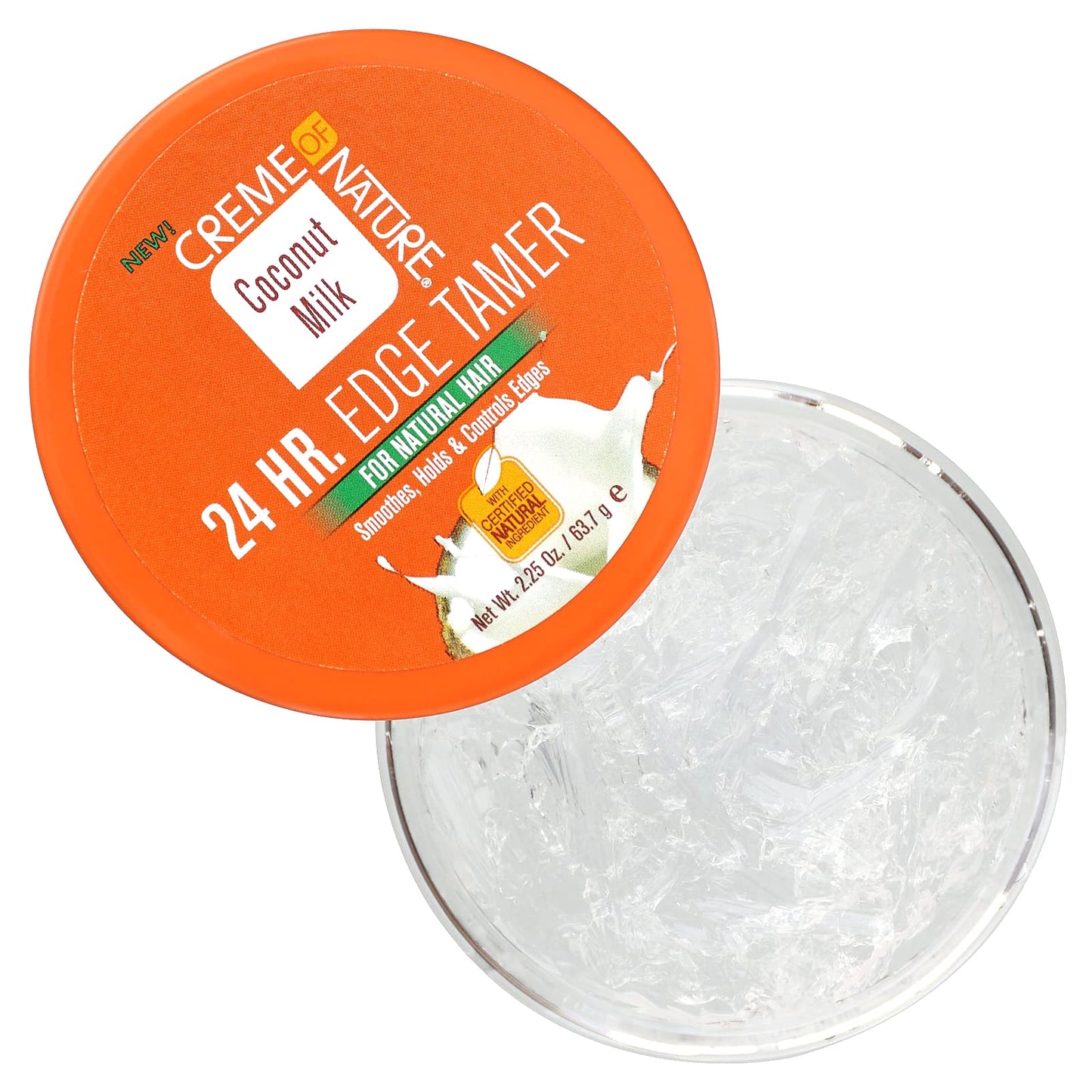 Creme Of Nature, Coconut Milk, 24 HR. Edge Tamer Hair Gel, For Natural Hair, 2.25 oz (63.7 g)