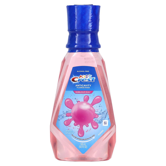 Crest-Kid's-Anticavity Fluoride Rinse-Bubblegum Rush-Alcohol Free-16.9 fl oz (500 ml)