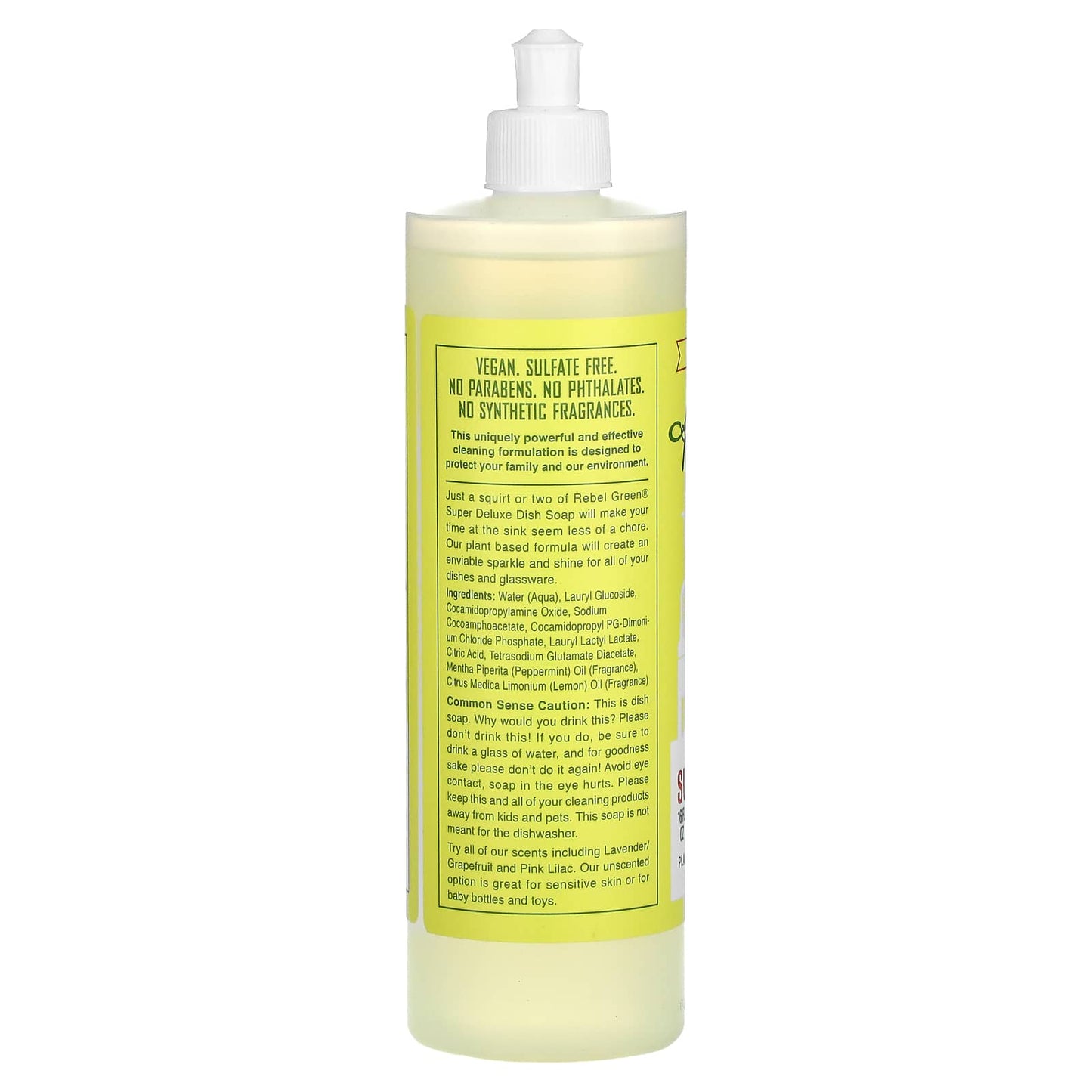 Rebel Green, Super Deluxe Dish Soap, Peppermint & Lemon, 16 fl oz (473 ml)