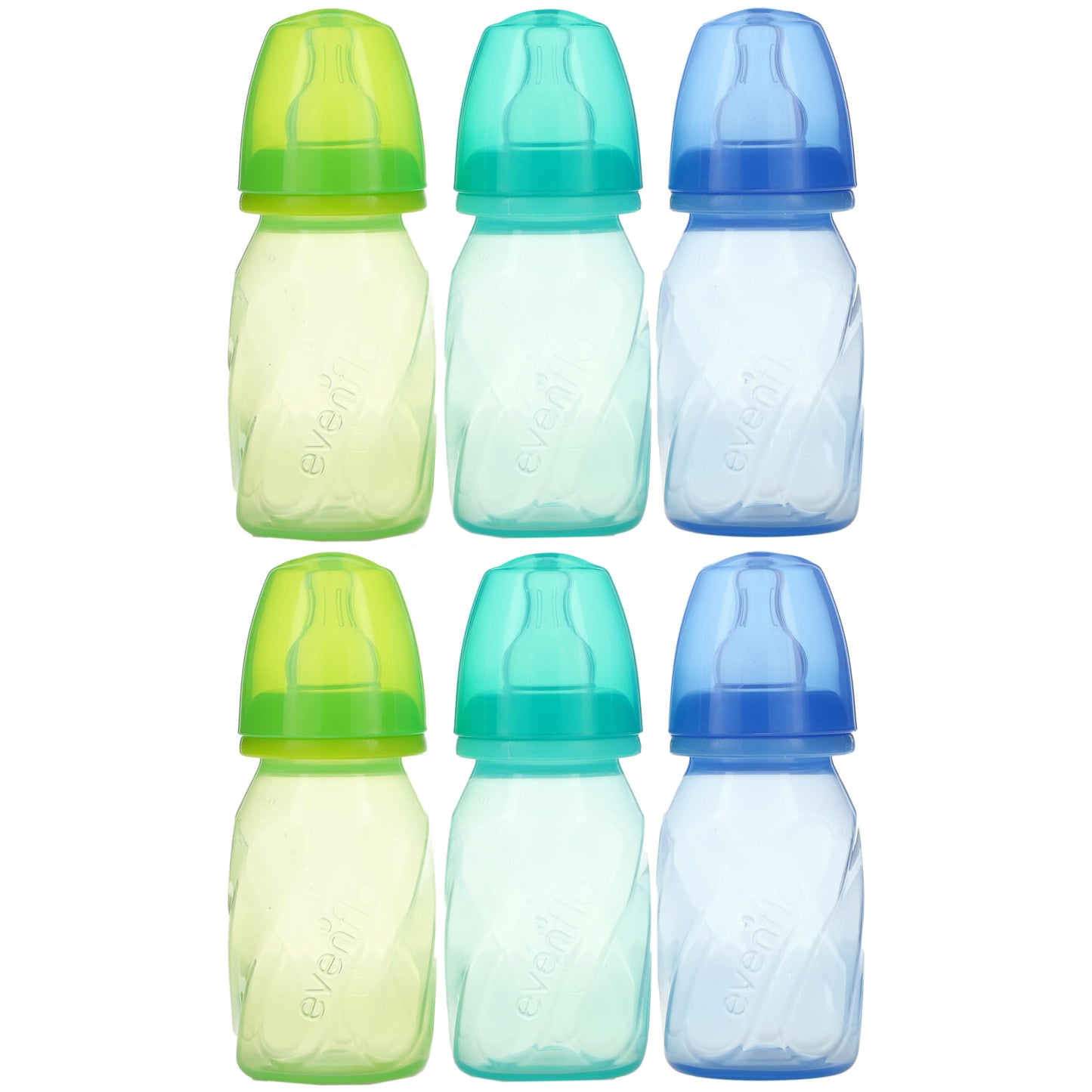 Evenflo Feeding, Vented+Twist PP Tint Bottles, Standard, 0+ Months, Slow Flow, 6 Bottles, 4 oz (120 ml) Each