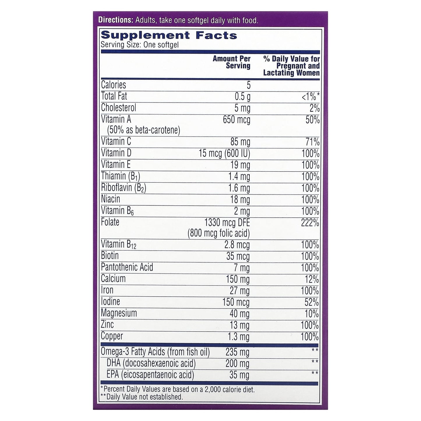 One-A-Day, Prenatal 1 with Folic Acid, DHA & Iron, 60 Softgels